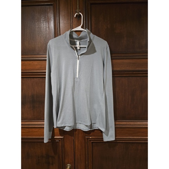 Under Armour Tops - Under Armour HeatGear Striped‎ Gray Quarter Zip Pullover XL